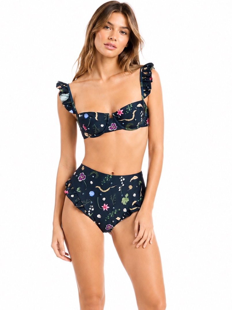 Agua Bendita Tesoro Floral Bikini Set Size L Nwt